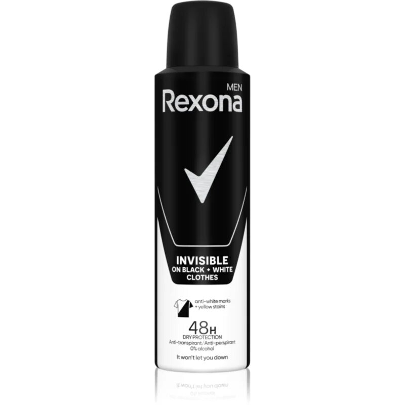 Rexona Men Invisible antiperspirant v pršilu proti belim madežem 150 ml