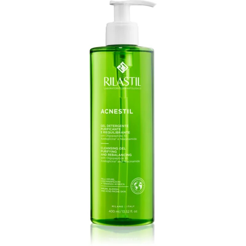 Rilastil Acnestil čistilni gel za regulacijo sebuma za mastno k aknam nagnjeno kožo 400 ml