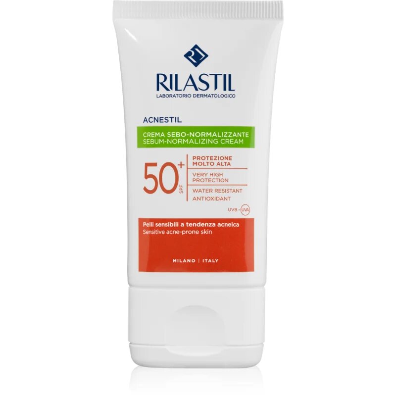 Rilastil Acnestil zaščitna matirajoča krema za obraz SPF 50+ 40 g