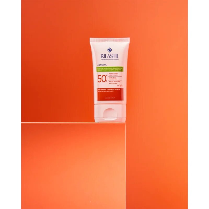 Rilastil Acnestil zaščitna matirajoča krema za obraz SPF 50+ 40 g