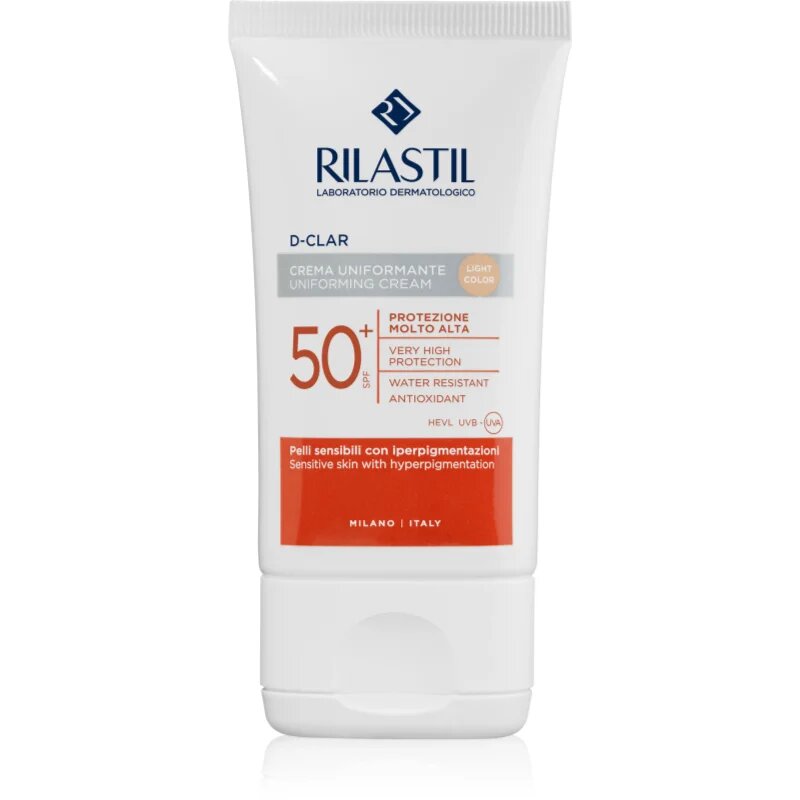 Rilastil D-Clar zaščitna tonirana krema proti pigmentnim madežem SPF 50+ odtenek Light 40 ml