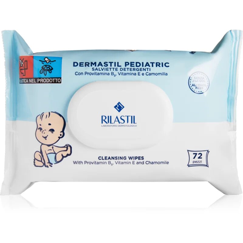 Rilastil Dermastil Pediatric nežni čistilni robčki za otroke 72 kos