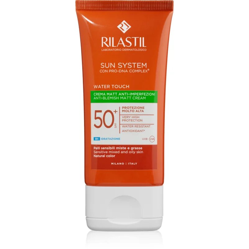 Rilastil Sun System Water Touch zaščitna krema za matiranje za mastno kožo z nepopolnostmi SPF 50+ 50 ml