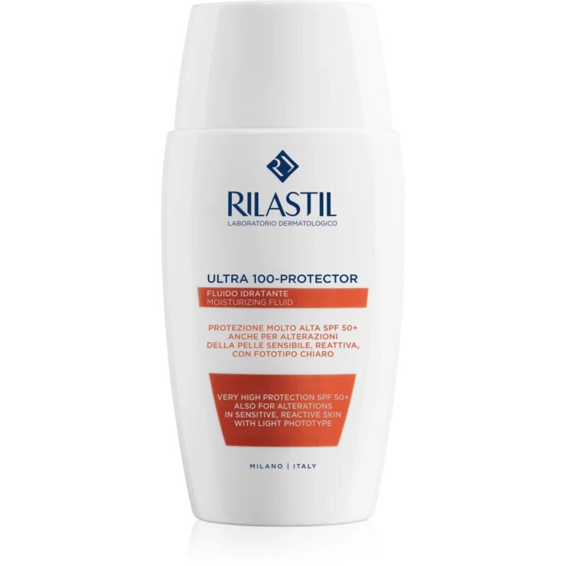 Rilastil Ultra 100-Protector vlažilni zaščitni fluid za občutljivo kožo SPF 50+ 50 ml
