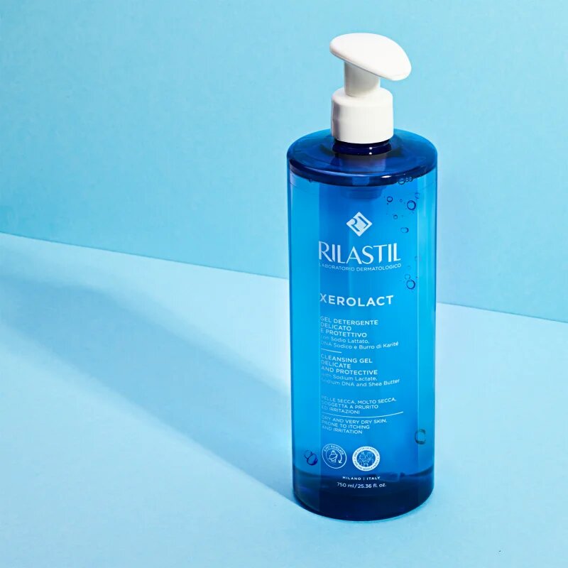Rilastil Xerolact Cleansing Gel nežni čistilni gel za suho do zelo suho kožo 1000 ml