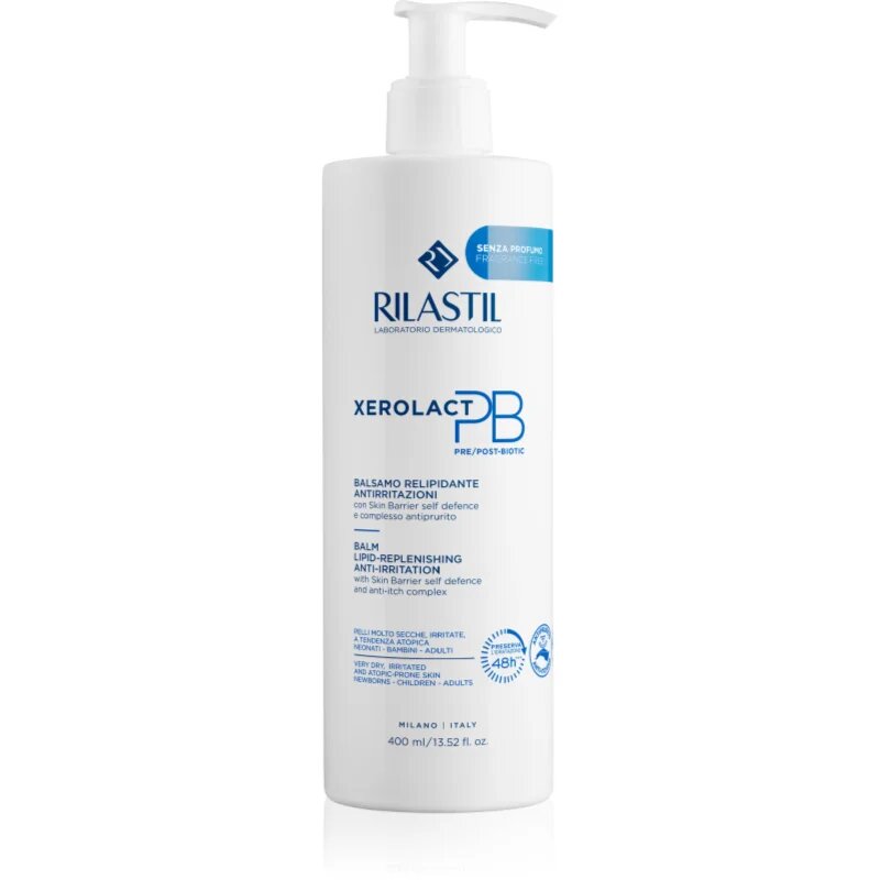 Rilastil Xerolact PB vlažilna in pomirjajoča krema ki dopolnjuje lipide 400 ml