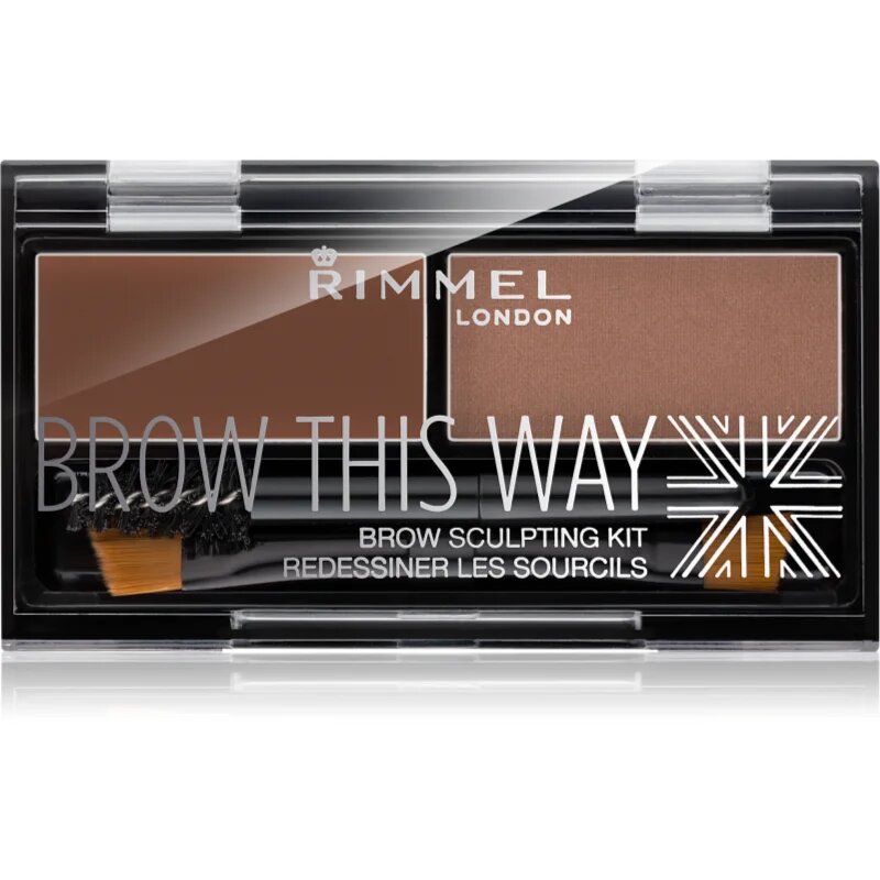 Rimmel Brow This Way paleta za ličenje obrvi odtenek 002 Medium Brown 13 g
