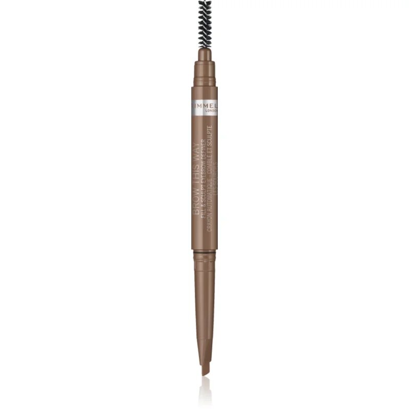 Rimmel Brow This Way svinčnik za obrvi s krtačko 2v1 odtenek 001 Blonde 025 g