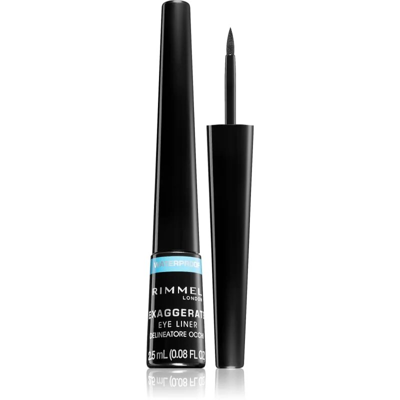 Rimmel Exaggerate Waterproof tekoče črtalo za oči odtenek 003 Glossy Black 2.5 ml