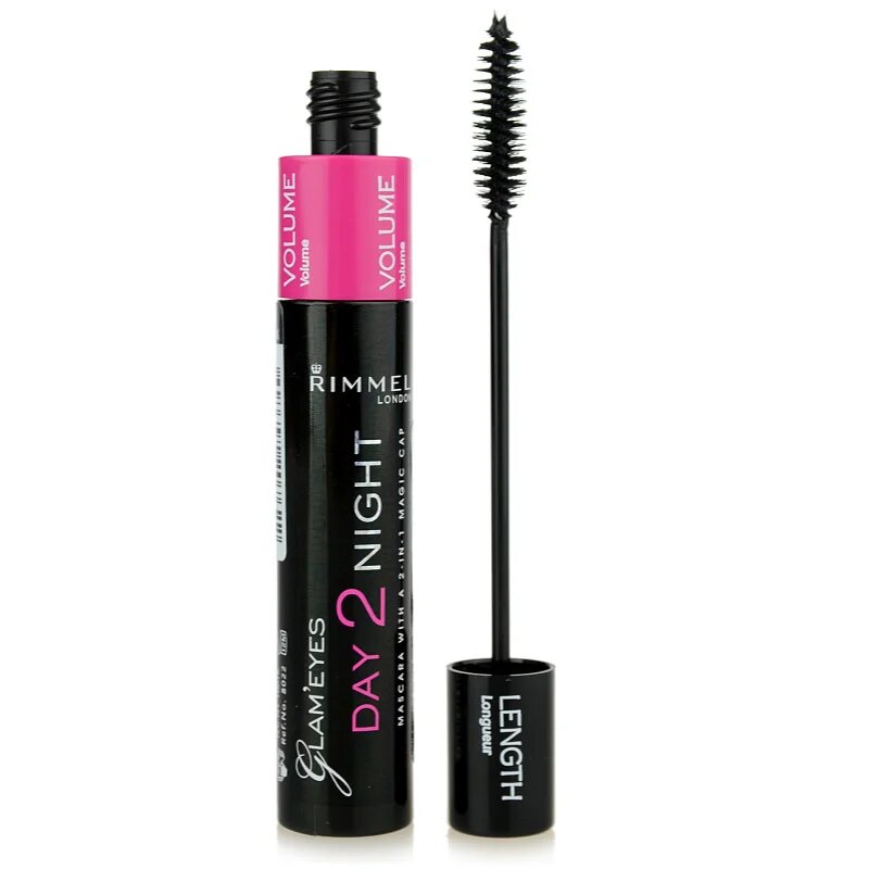 Rimmel Glam´ Eyes Day 2 Night maskara za zgostitev in podaljšanje trepalnic 2 v 1 odtenek 001 Black 9.5 ml