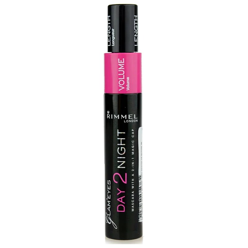 Rimmel Glam´ Eyes Day 2 Night maskara za zgostitev in podaljšanje trepalnic 2 v 1 odtenek 001 Black 9.5 ml