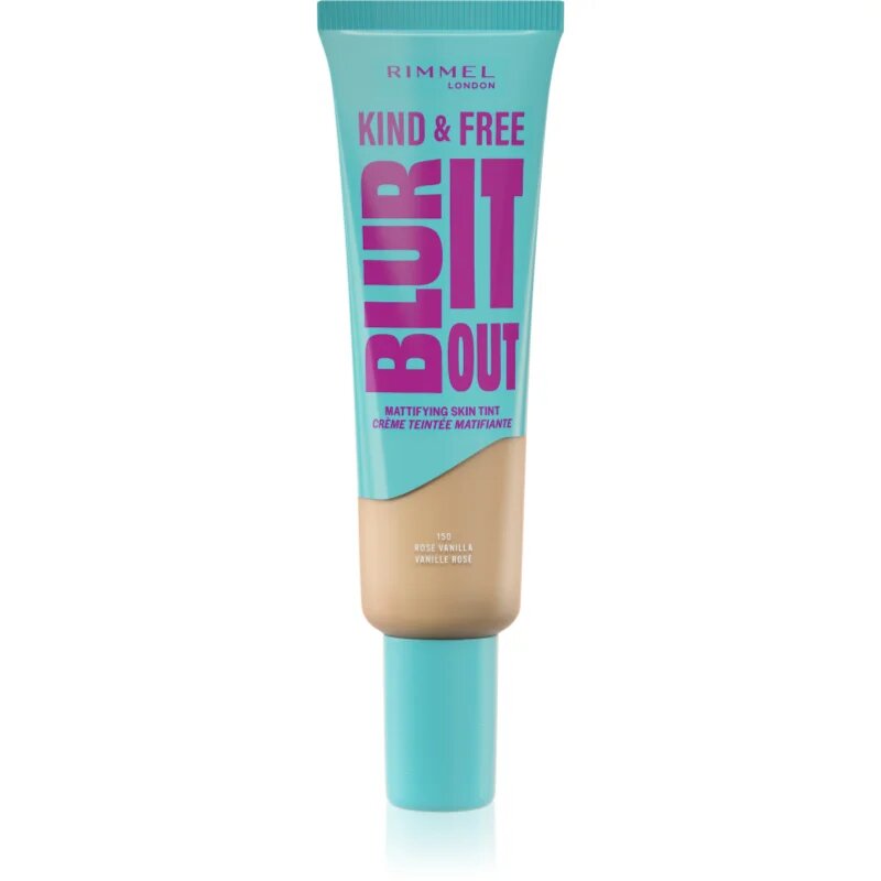 Rimmel Kind & Free Blur It Out lahki vlažilni tekoči puder SPF 20 odtenek 150 Rose Vanilla 30 ml