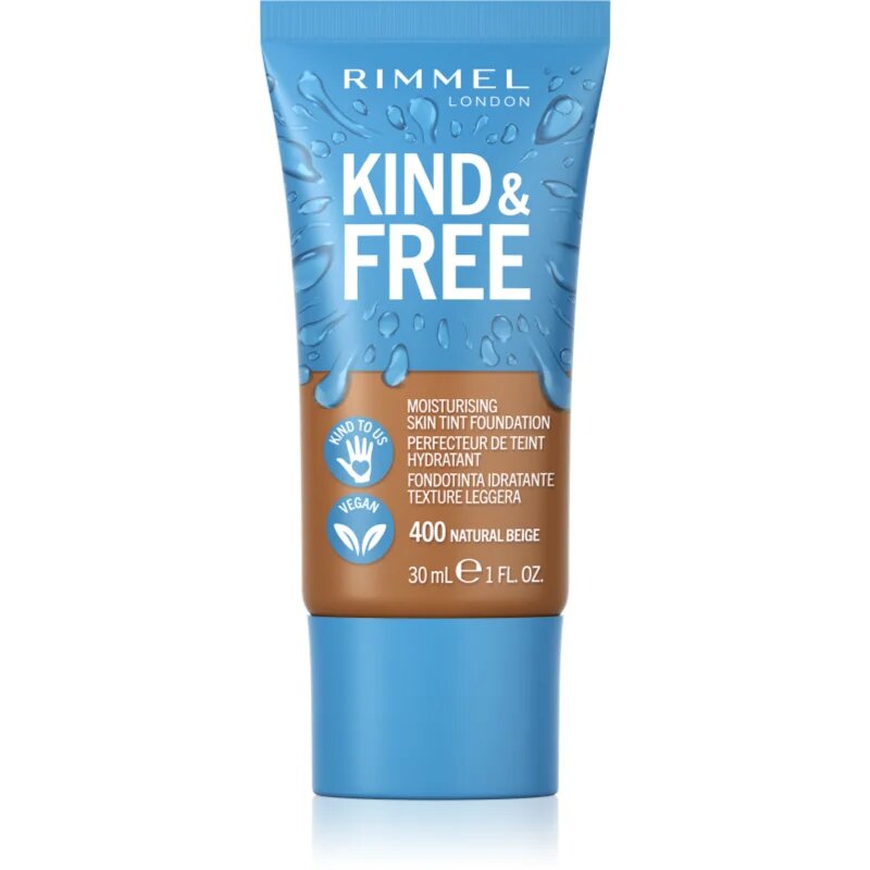 Rimmel Kind & Free lahki vlažilni tekoči puder odtenek 400 Natural Beige 30 ml