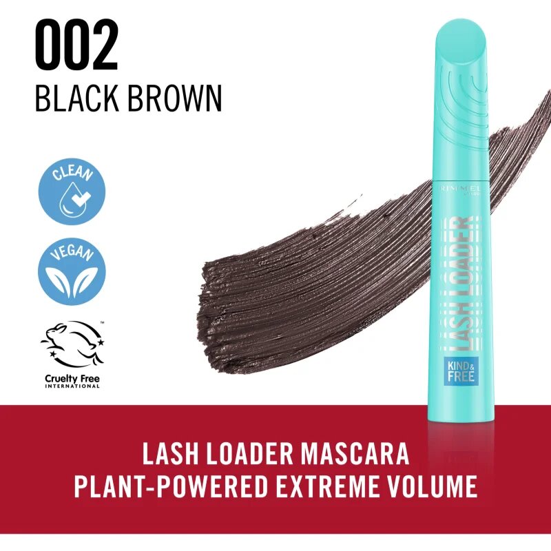 Rimmel Kind & Free Lash Loader voluminozna maskara odtenek 002 Black Brown 9.5 ml