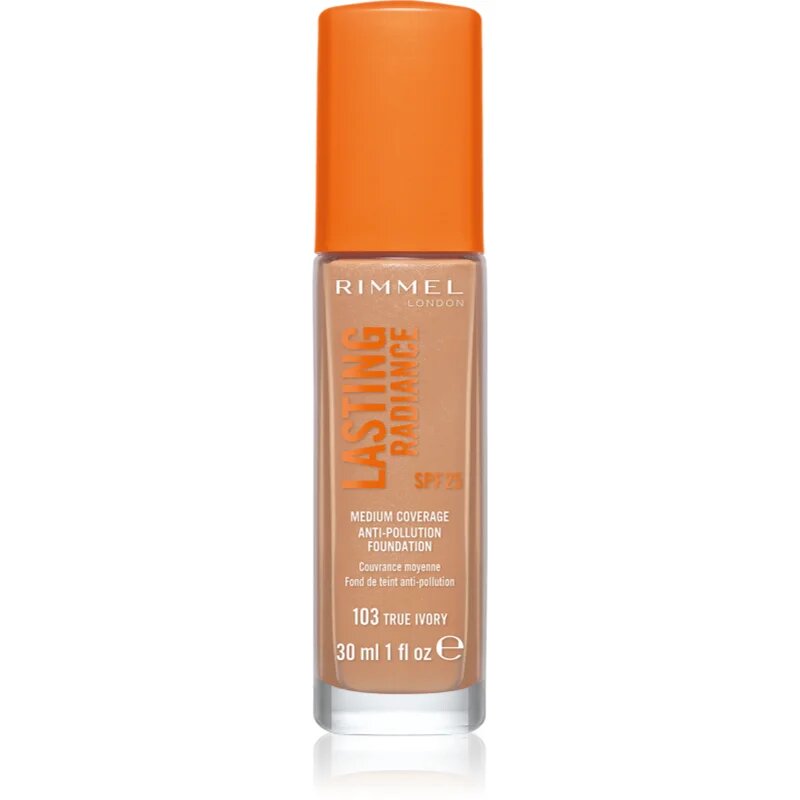Rimmel Lasting Radiance posvetlitvena podlaga SPF 25 odtenek 103 True Ivory 30 ml