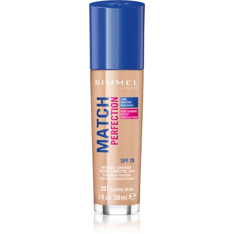 Rimmel Match Perfection tekoči puder SPF 20 odtenek 201 Classic Beige 30 ml