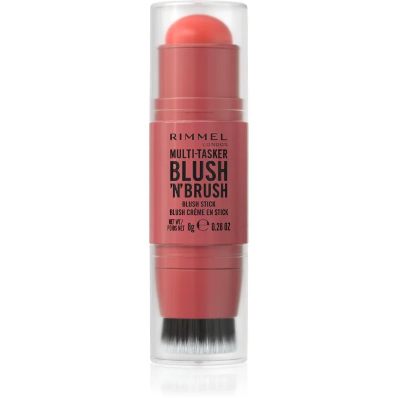 Rimmel Multi-Tasker Blush'N'brush rdečilo v paličici s čopičem odtenek 250 Coral Dust 8 g