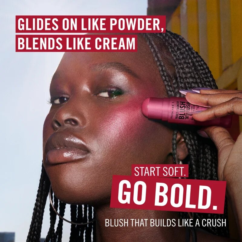 Rimmel Multi-Tasker Blush'N'brush rdečilo v paličici s čopičem odtenek 250 Coral Dust 8 g