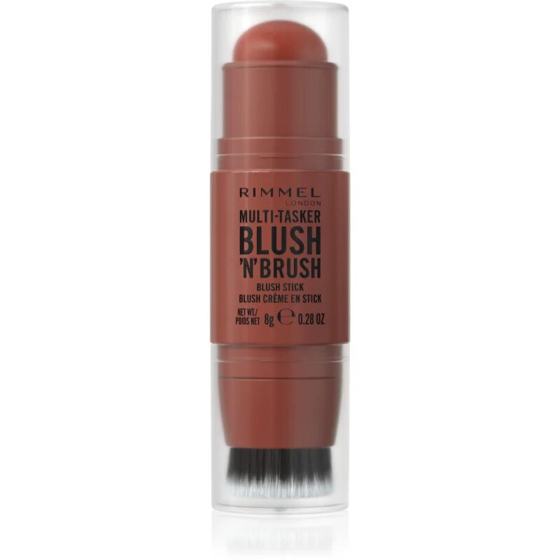 Rimmel Multi-Tasker Blush'N'brush rdečilo v paličici s čopičem odtenek 350 Roasted Peach 8 g
