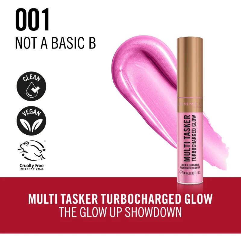 Rimmel Multi-Tasker Turbocharged Glow tekoči osvetljevalec odtenek 001 Not a Basic B 10 ml