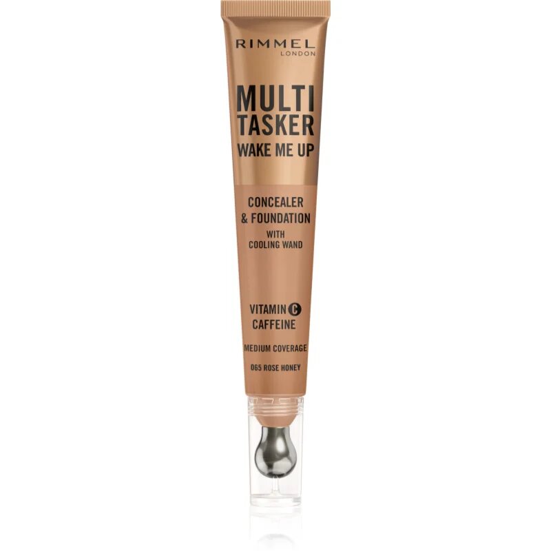 Rimmel Multi-Tasker Wake Me Up puder in korektor za osvetlitev kože odtenek 65 Rose Honey 20 ml