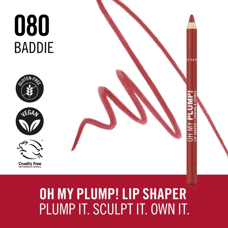 Rimmel Oh My Plump! črtalo za ustnice odtenek 080 Baddie 1.2 g