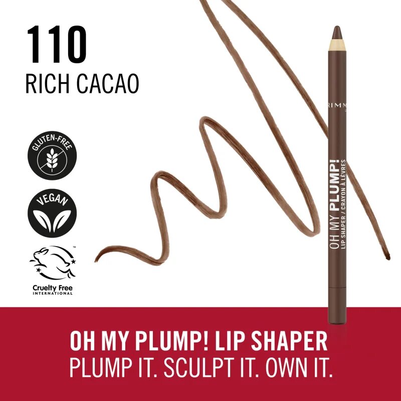 Rimmel Oh My Plump! črtalo za ustnice odtenek 110 Rich Cacao 1.2 g