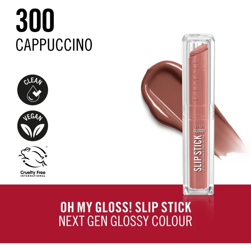 Rimmel Stay Glossy šminka z bleščečim finišem za ustnice odtenek CAPPUCCINO 3.4 g