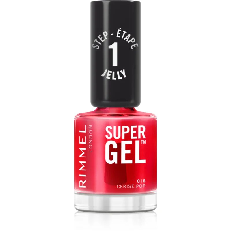 Rimmel Super Gel gel lak za nohte brez uporabe UV/LED lučke odtenek 016 Cerise Pop 12 ml