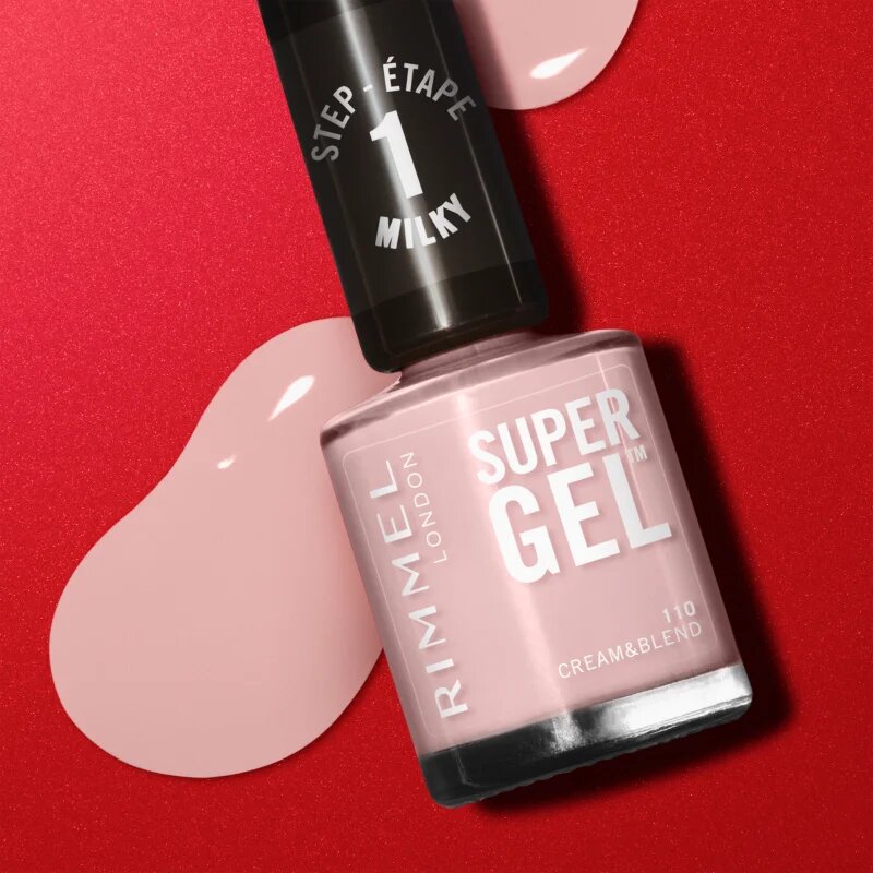Rimmel Super Gel gel lak za nohte brez uporabe UV/LED lučke odtenek 110 Cream & Blend 12 ml
