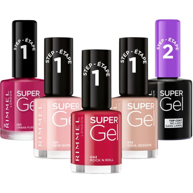 Rimmel Super Gel Step 2 Glitter nadlak za nohte za bleščeč sijaj 12 ml