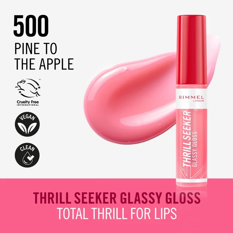 Rimmel Thrill Seeker Glassy Gloss sijaj za ustnice za večji volumen odtenek 500 Pine to the Apple 10 ml