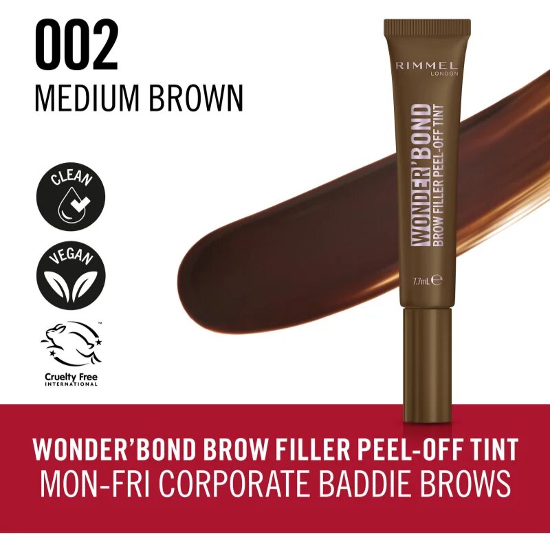 Rimmel Wonder'Bond gel za obrvi odtenek 002 Medium Brown 7.7 ml
