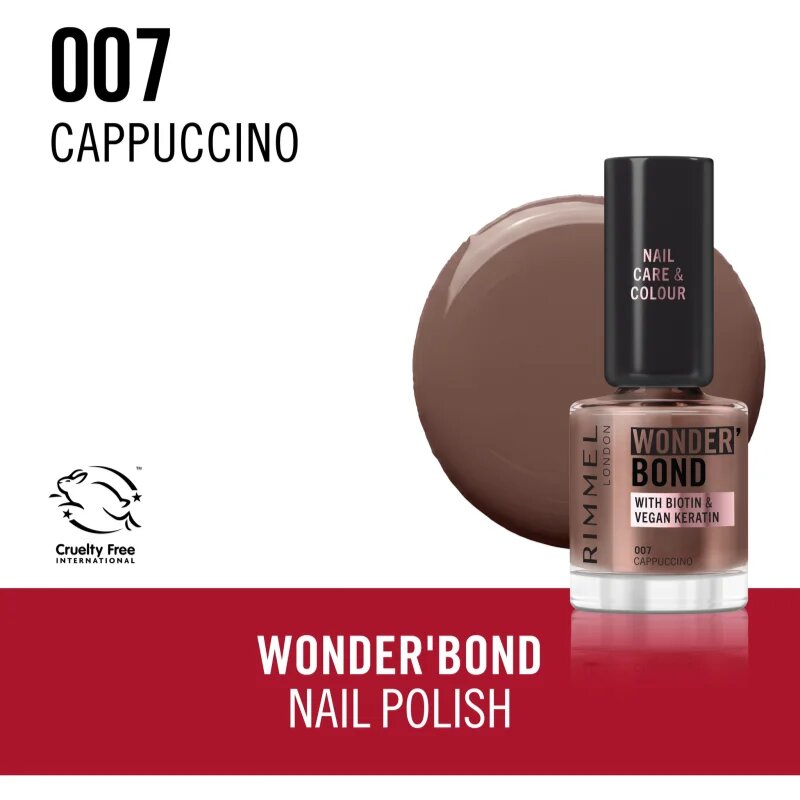 Rimmel Wonder'Bond lak za nohte odtenek 007 Cappuccino 12 ml