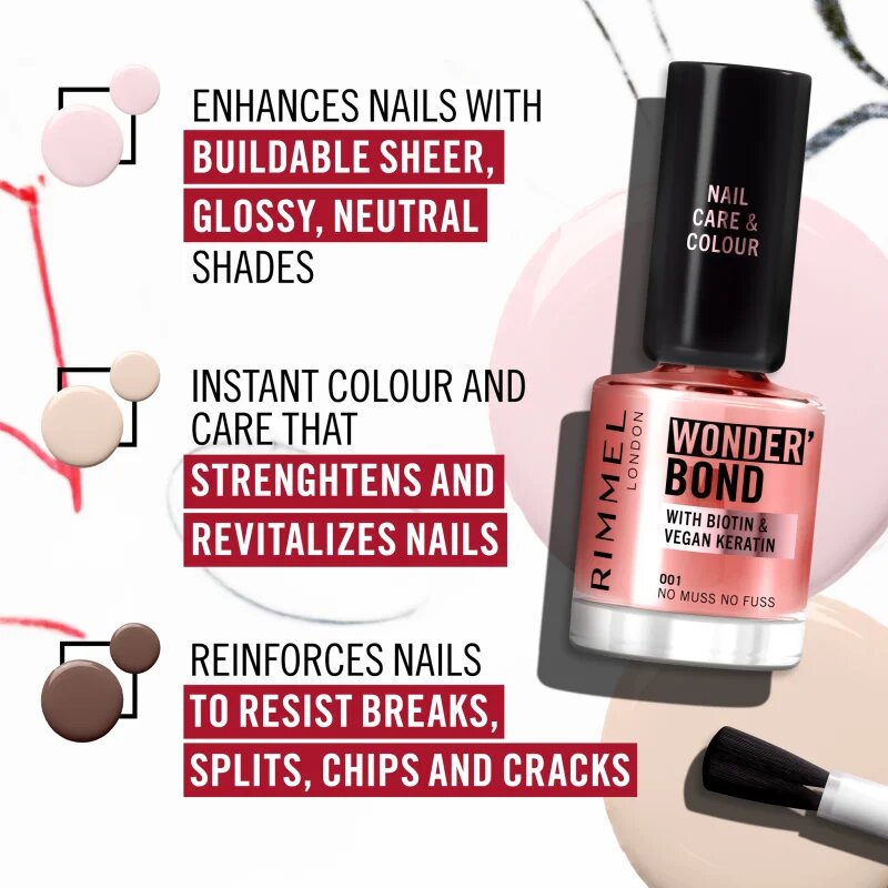Rimmel Wonder'Bond lak za nohte odtenek 007 Cappuccino 12 ml