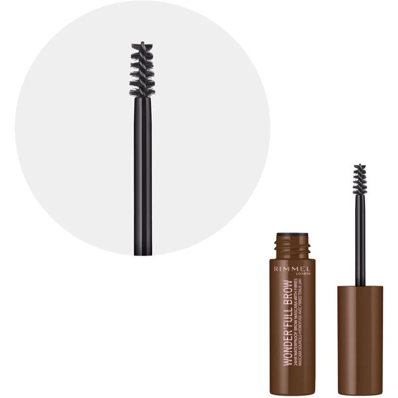 Rimmel Wonder'Full Brow maskara za obrvi vodoodporna odtenek 002 Medium 4.5 ml