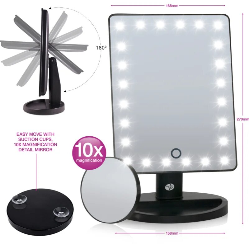RIO 24 LED Mirror kozmetično ogledalce z LED-osvetlitvijo 1 kos