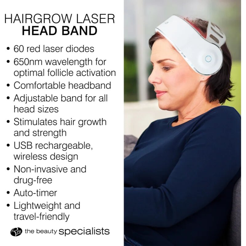 RIO Hairgrow Laser Head Band laserski naglavni trak za spodbujanje rasti las 1 kos