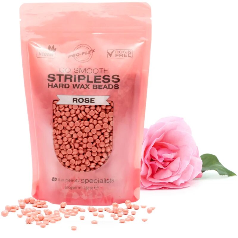 RIO Hard Wax Beads Rose voščene pečke za depilacijo 500 g