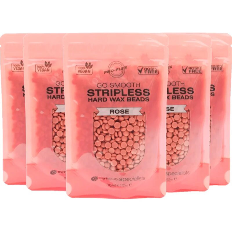 RIO Hard Wax Beads Rose voščene pečke za depilacijo 5x100 g