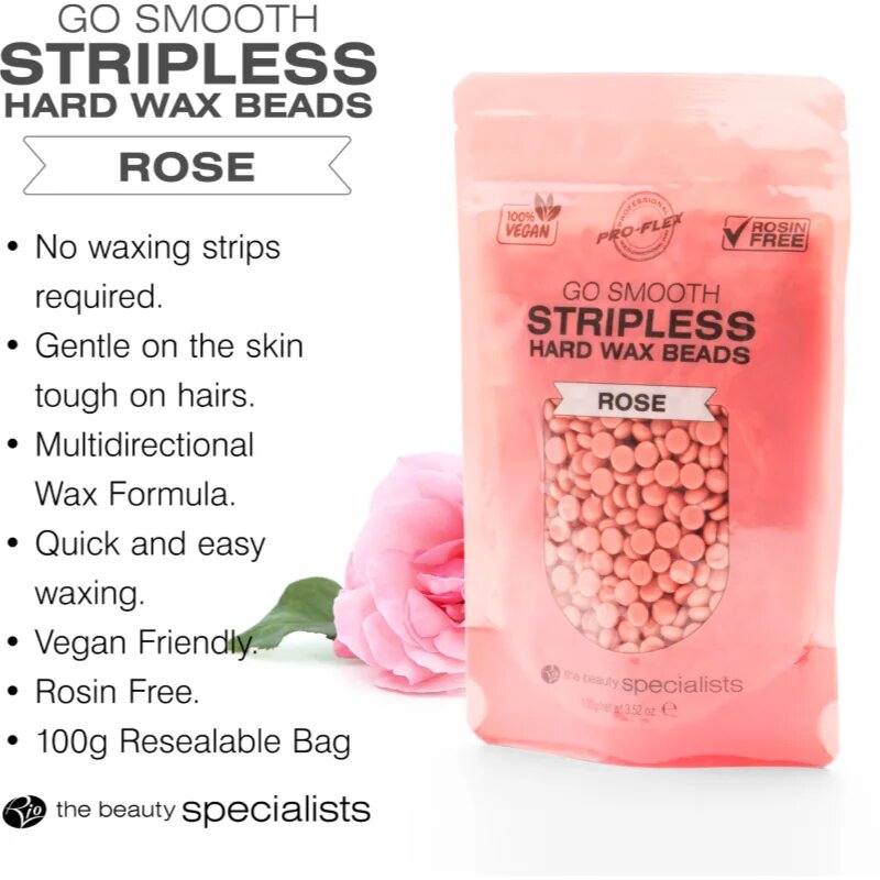 RIO Hard Wax Beads Rose voščene pečke za depilacijo 5x100 g