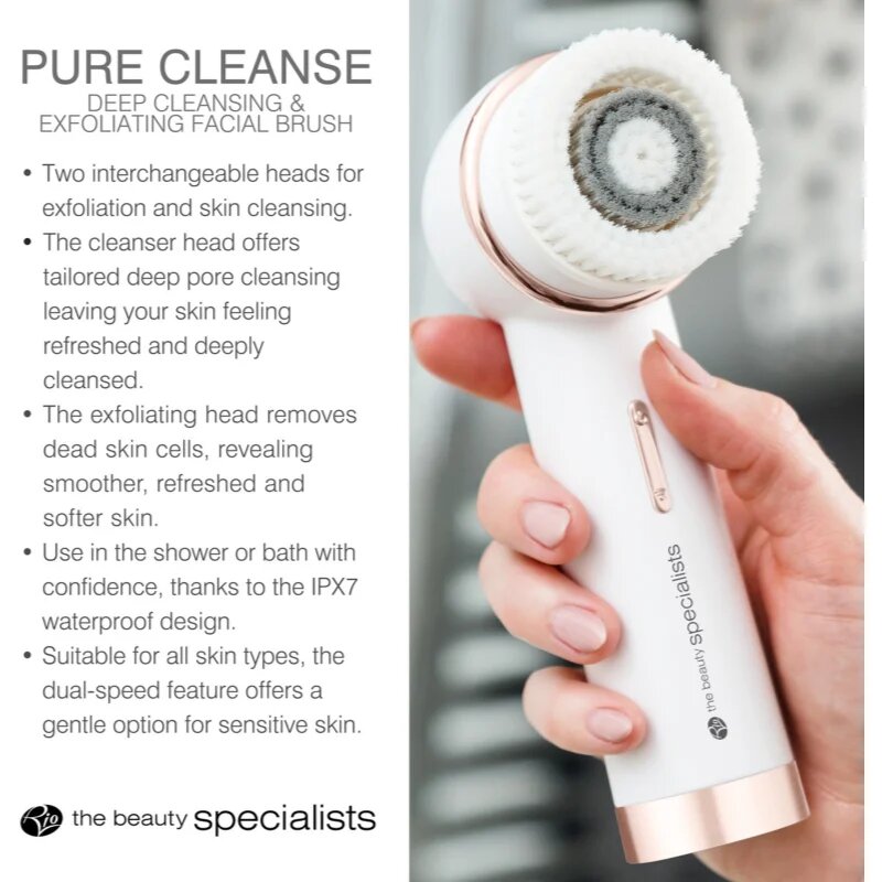 RIO Pure Cleanse Deep Cleansing & Exfoliating Facial Brush čistilna krtačka za obraz 1 kos