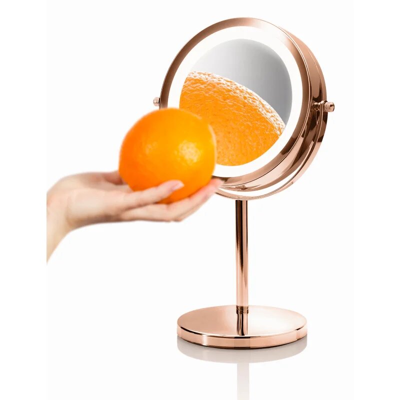 RIO Rose gold mirror kozmetično ogledalce z osvetlitvijo 1 kos