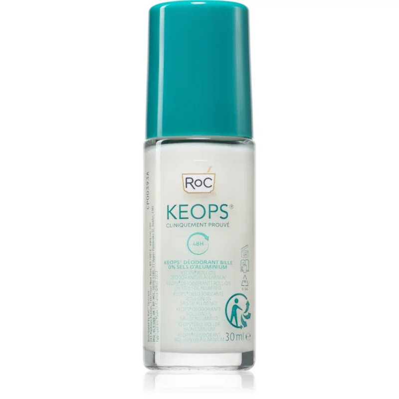 RoC Keops Roll-On Deodorant 0% Aluminium deodorant roll-on za občutljivo kožo brez dišav 30 ml