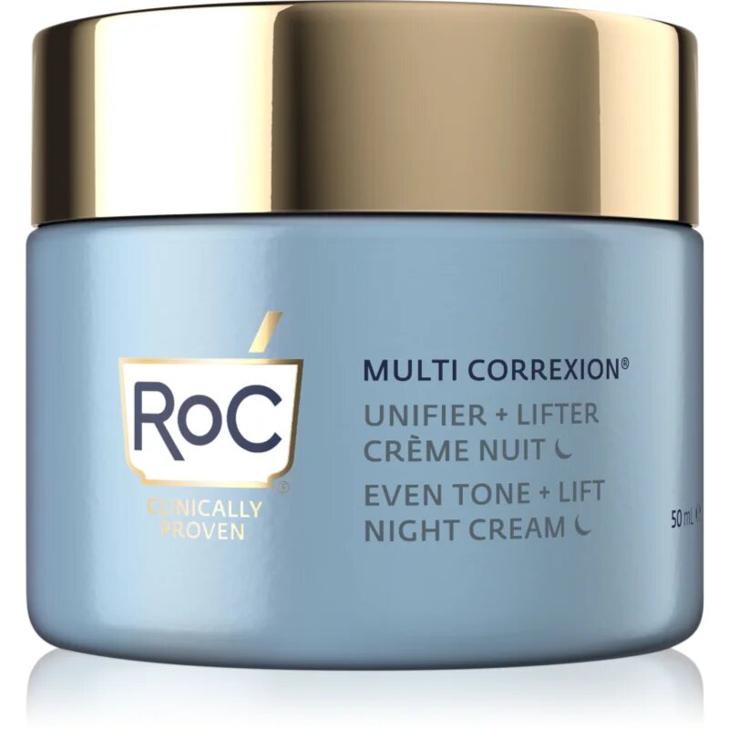 RoC Multi Correxion Even Tone + Lift posvetlitvena nočna krema za poenotenje tona kože 50 ml