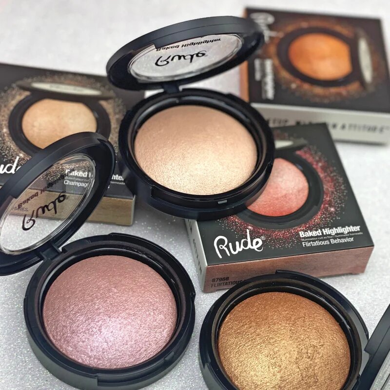 Rude Cosmetics Baked Highlighter kompaktni pudrasti osvetljevalec odtenek All Eyes On Me 7 g