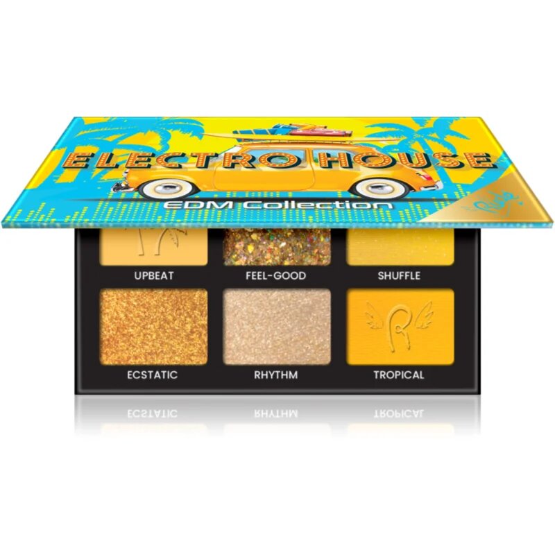 Rude Cosmetics EDM Collection paleta senčil za oči odtenek Electro House 6 g