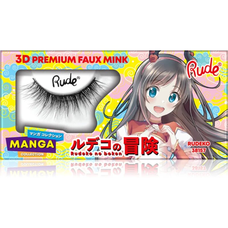 Rude Cosmetics Manga Collection 3D Premium Faux Mink umetne trepalnice vrsta Rudeko 2 kos