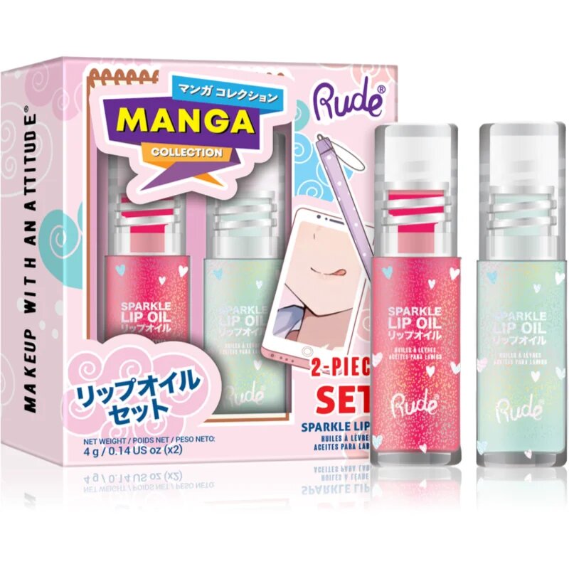 Rude Cosmetics Manga Collection set za ustnice Watermelon And Mint Duo 2x2 g