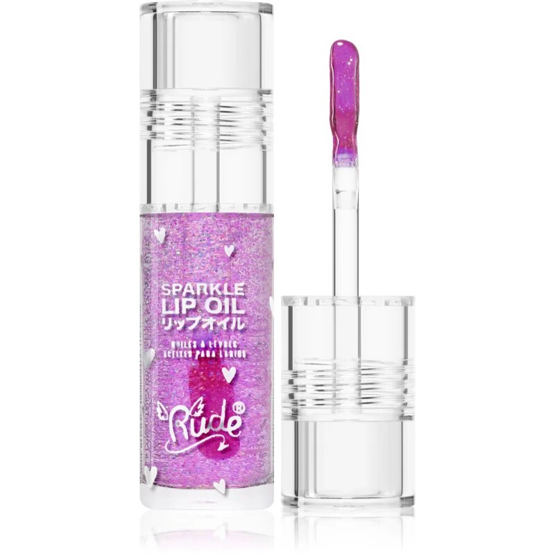 Rude Cosmetics Manga Collection Sparkle Lip Oil tonirno olje za ustnice z vlažilnim učinkom odtenek Grape 4 g
